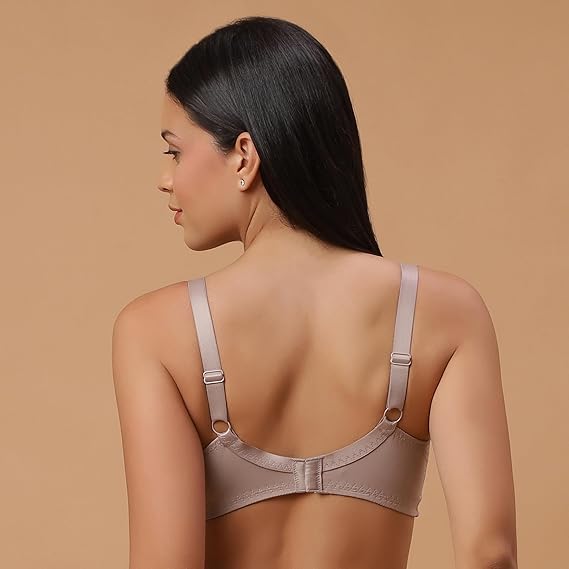 SOIE Women’s Lacy Full Coverage Bra – Non-Padded with Flexi Underwire